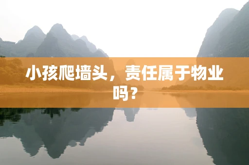 小孩爬墙头，责任属于物业吗？