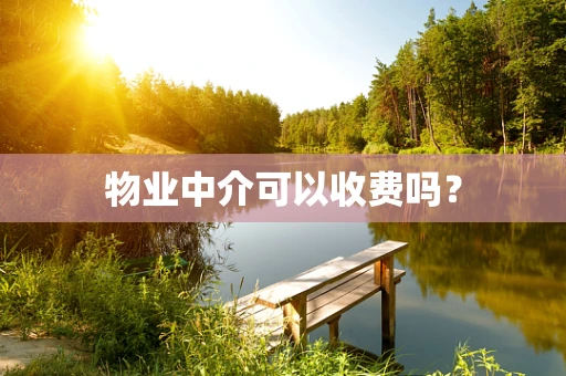 物业中介可以收费吗？