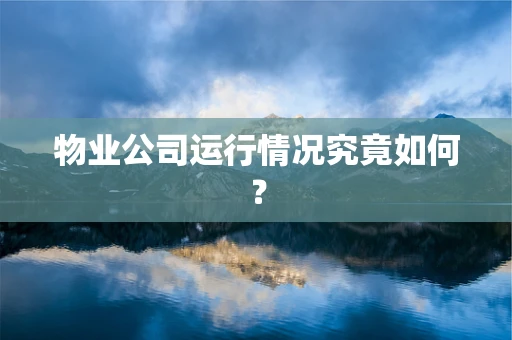 物业公司运行情况究竟如何？