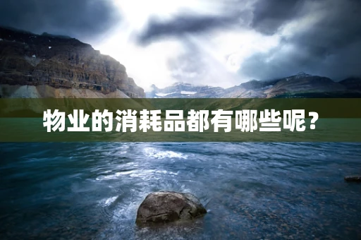 物业的消耗品都有哪些呢？