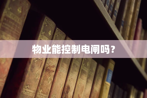物业能控制电闸吗？