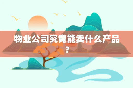 物业公司究竟能卖什么产品？
