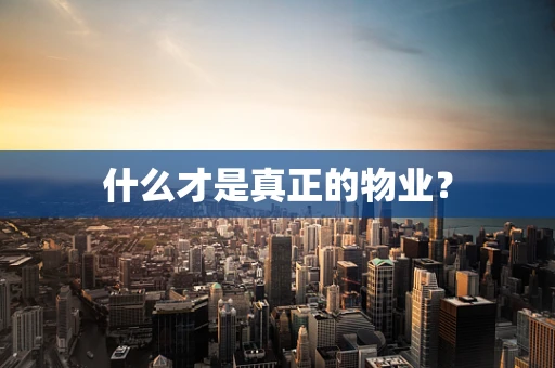 什么才是真正的物业？