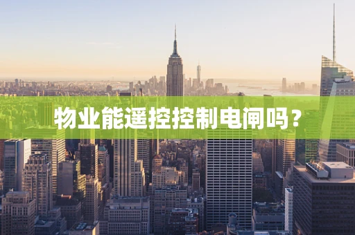 物业能遥控控制电闸吗？