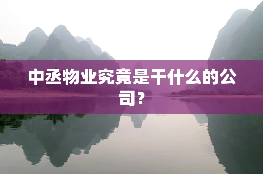中丞物业究竟是干什么的公司？