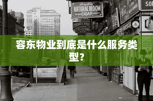 容东物业到底是什么服务类型？