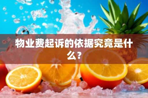 物业费起诉的依据究竟是什么？