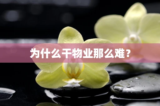为什么干物业那么难？