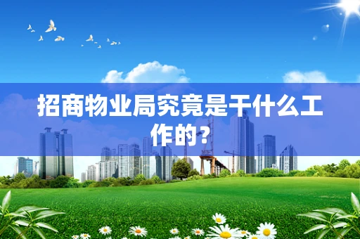 招商物业局究竟是干什么工作的？