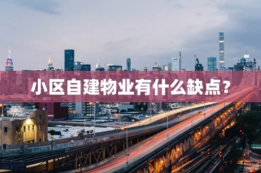 小区自建物业有什么缺点？