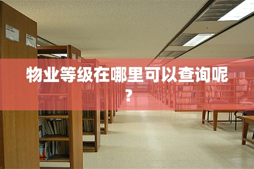物业等级在哪里可以查询呢？