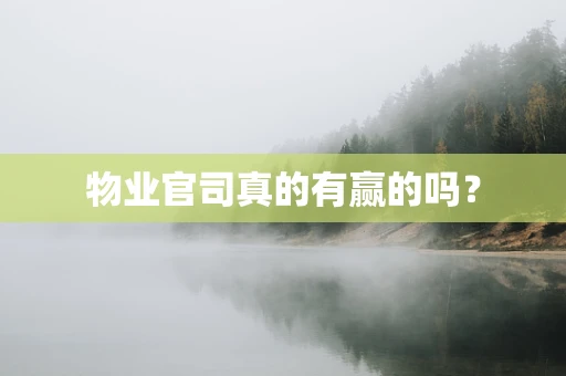 物业官司真的有赢的吗？