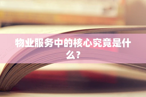物业服务中的核心究竟是什么？