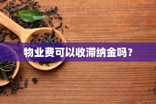 物业费可以收滞纳金吗？