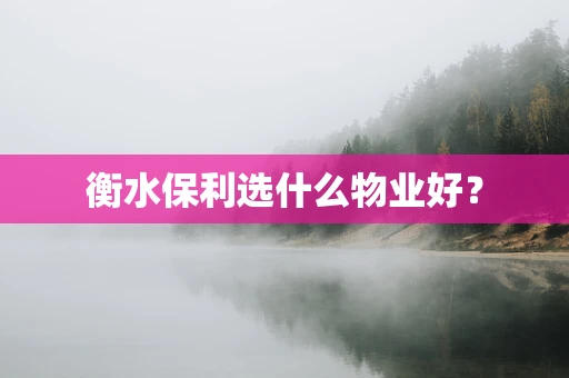 衡水保利选什么物业好？