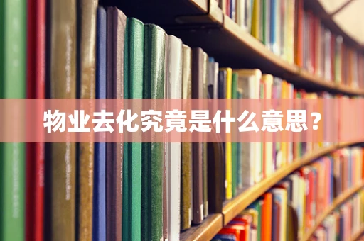 物业去化究竟是什么意思？