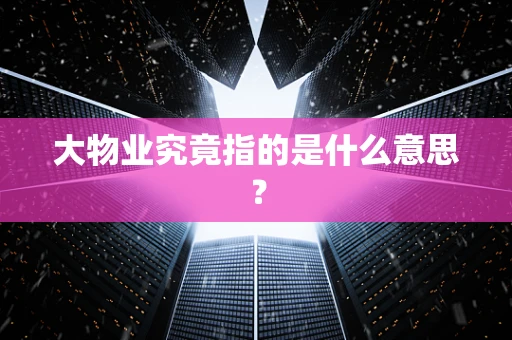 大物业究竟指的是什么意思？