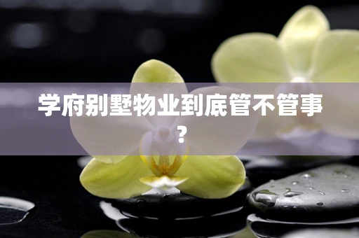 学府别墅物业到底管不管事？