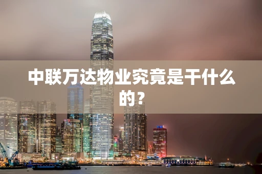 中联万达物业究竟是干什么的？