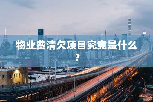 物业费清欠项目究竟是什么？