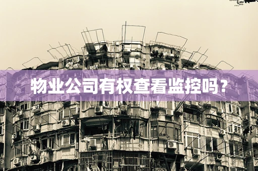 物业公司有权查看监控吗？