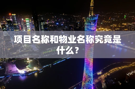 项目名称和物业名称究竟是什么？