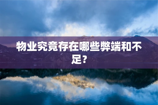 物业究竟存在哪些弊端和不足？