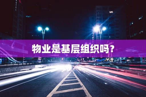 物业是基层组织吗？