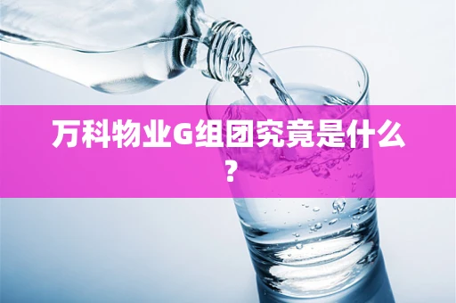 万科物业G组团究竟是什么？