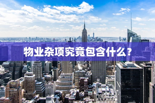 物业杂项究竟包含什么？