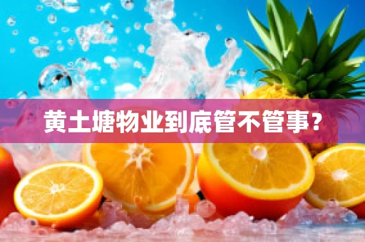 黄土塘物业到底管不管事？