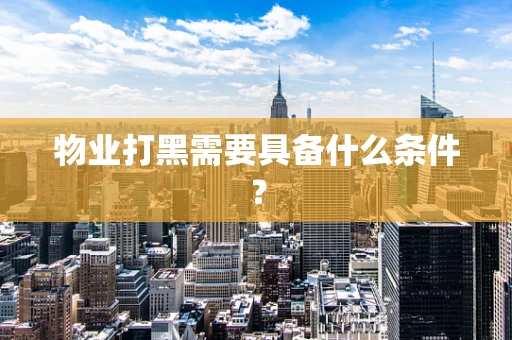 物业打黑需要具备什么条件？