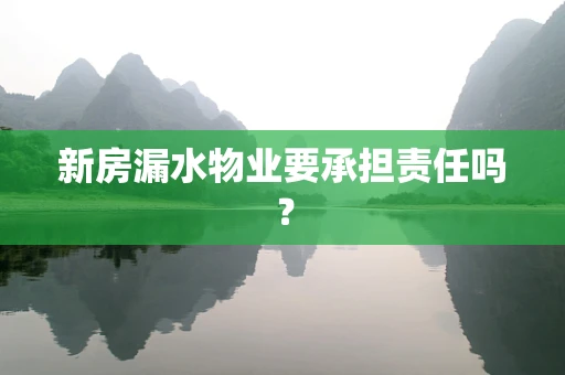 新房漏水物业要承担责任吗？