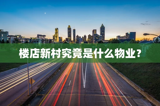 楼店新村究竟是什么物业？