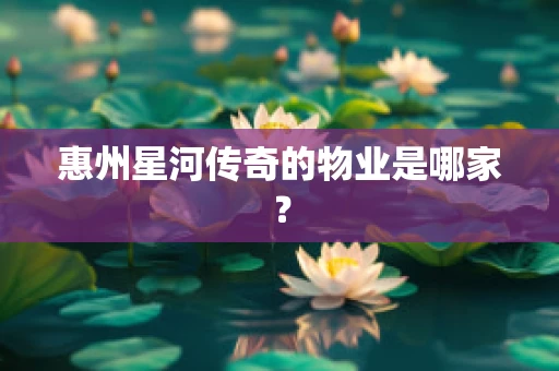 惠州星河传奇的物业是哪家？