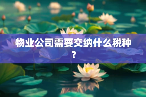 物业公司需要交纳什么税种？