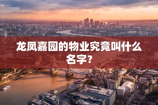 龙凤嘉园的物业究竟叫什么名字？