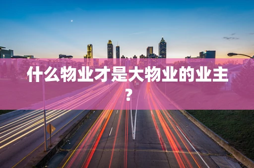 什么物业才是大物业的业主? 什么物业才是大物业的业主?