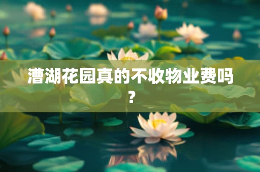 漕湖花园真的不收物业费吗？