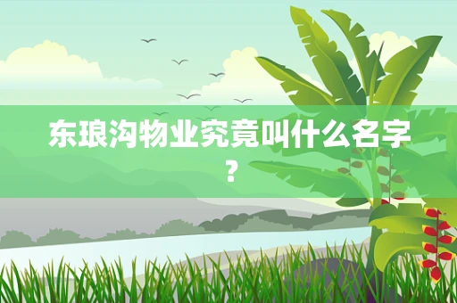 东琅沟物业究竟叫什么名字？