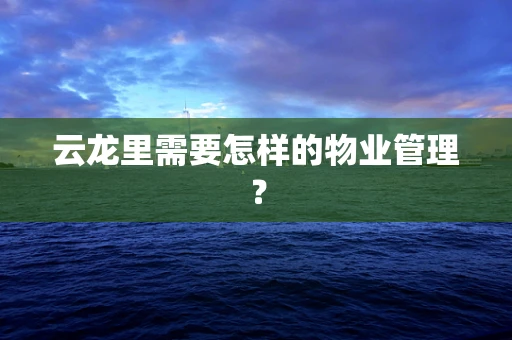 云龙里需要怎样的物业管理？