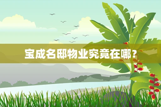 宝成名邸物业究竟在哪？