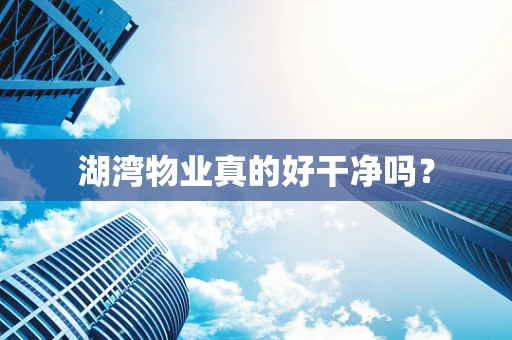湖湾物业真的好干净吗？