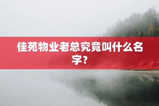 佳苑物业老总究竟叫什么名字？