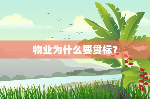 物业为什么要贯标？