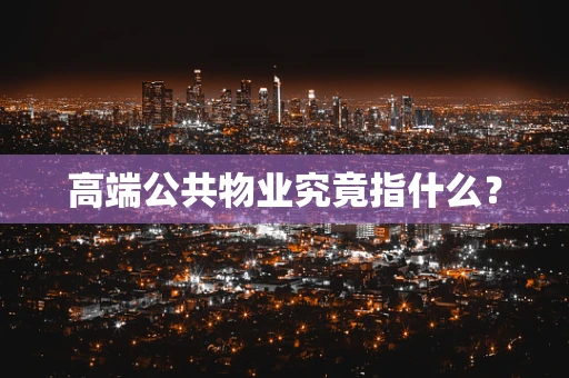高端公共物业究竟指什么？
