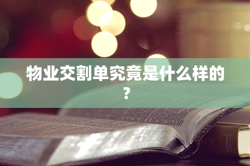 物业交割单究竟是什么样的？