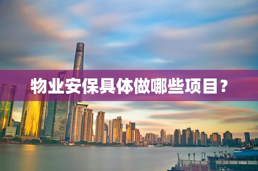 物业安保具体做哪些项目？