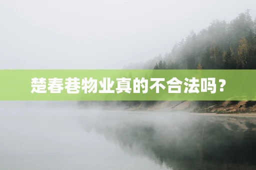 楚春巷物业真的不合法吗？